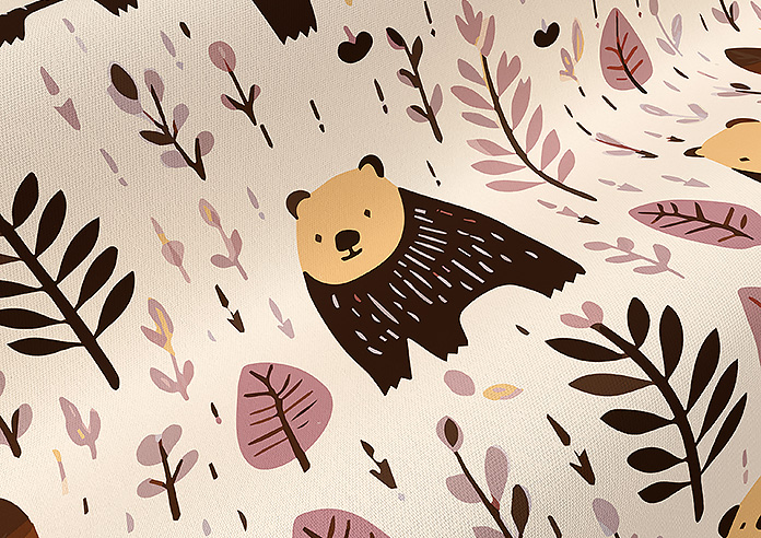 Bear Necessities, Rosewood - Twist&Fit Roman Blind - Image 4